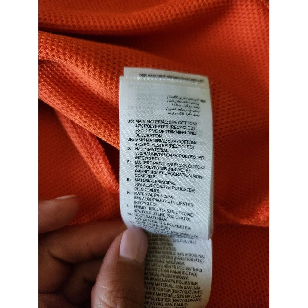 Adidas Primegreen Mens Orange Quarter‎ Zip Pullover Lightweight Sweatshirt Sz XL
